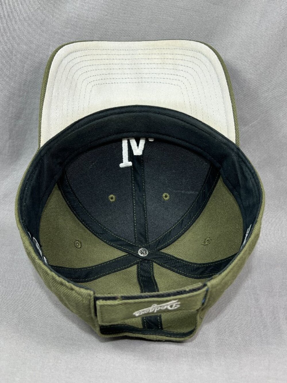 Los Angeles Dodgers LA 47 Brand MLB Strapback Hat Olive Green Adjustable Mens - Picture 14 of 16